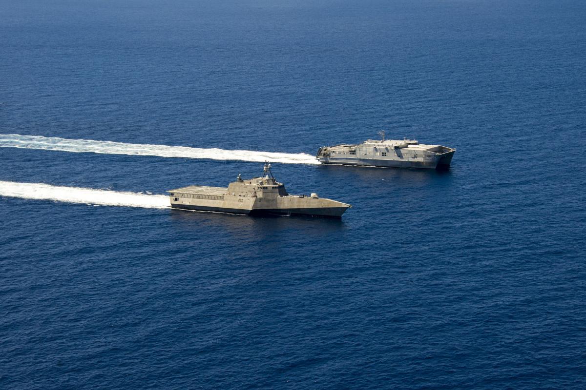 Photographs of USS Coronado (LCS 4) & USNS Millinocket (JHSV